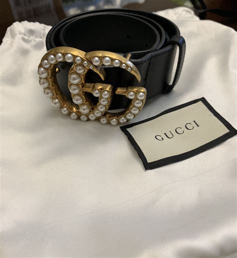 small gucci belt with pearls|large Gucci pearl belt.